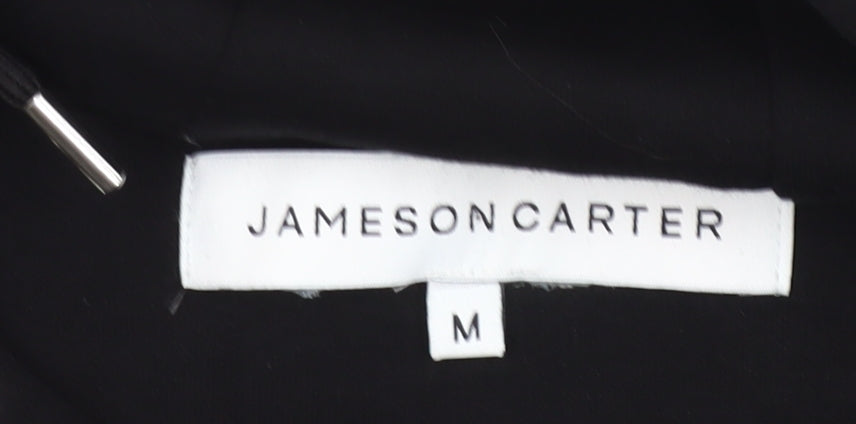 Jameson Carter Mens Black Pullover Hoodie M Logo Print Hooded