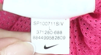 Nike Womens Pink Windbreaker Jacket L Hooded Sportswear Zip