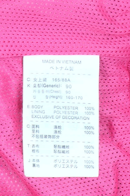 Nike Womens Pink Windbreaker Jacket L Hooded Sportswear Zip