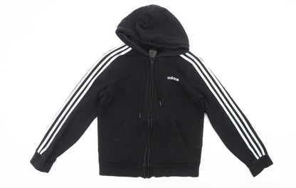 Adidas Womens Black Full Zip Hoodie Sweatshirt UK 12-14 M