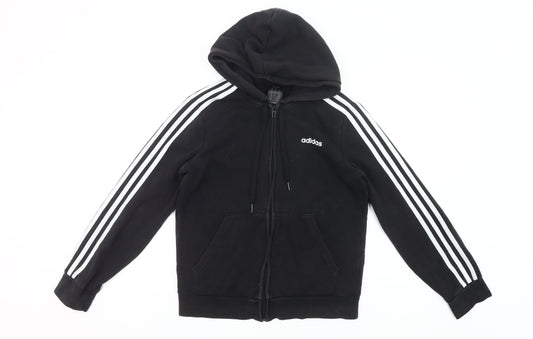 Adidas Womens Black Full Zip Hoodie Sweatshirt UK 12-14 M