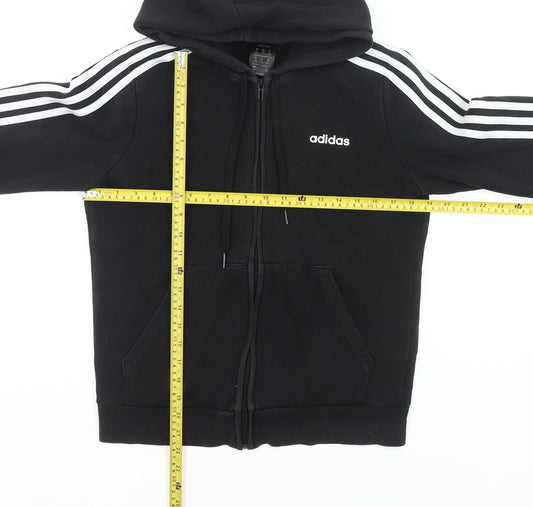 Adidas Womens Black Full Zip Hoodie Sweatshirt UK 12-14 M