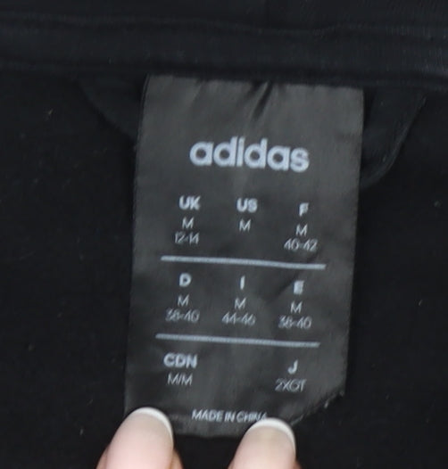 Adidas Womens Black Full Zip Hoodie Sweatshirt UK 12-14 M