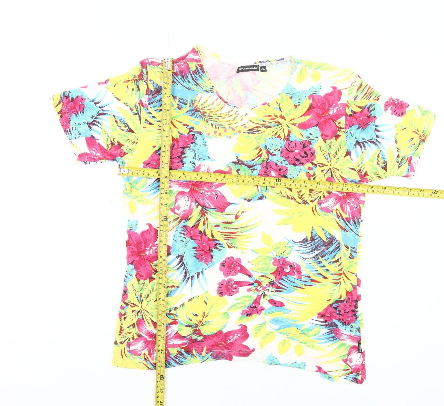 No Compromise Womens Multicoloured Floral T-Shirt Size 2XL