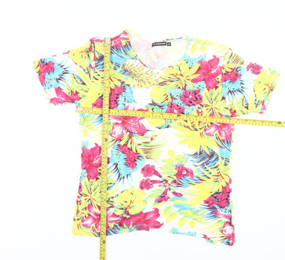 No Compromise Womens Multicoloured Floral T-Shirt Size 2XL