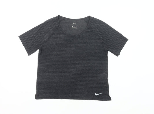 Nike Womens Grey Dri-Fit T-Shirt M Short Sleeve Gym Running Top