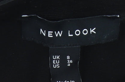 New Look Womens Black High Rise Button Detail Leggings UK 8