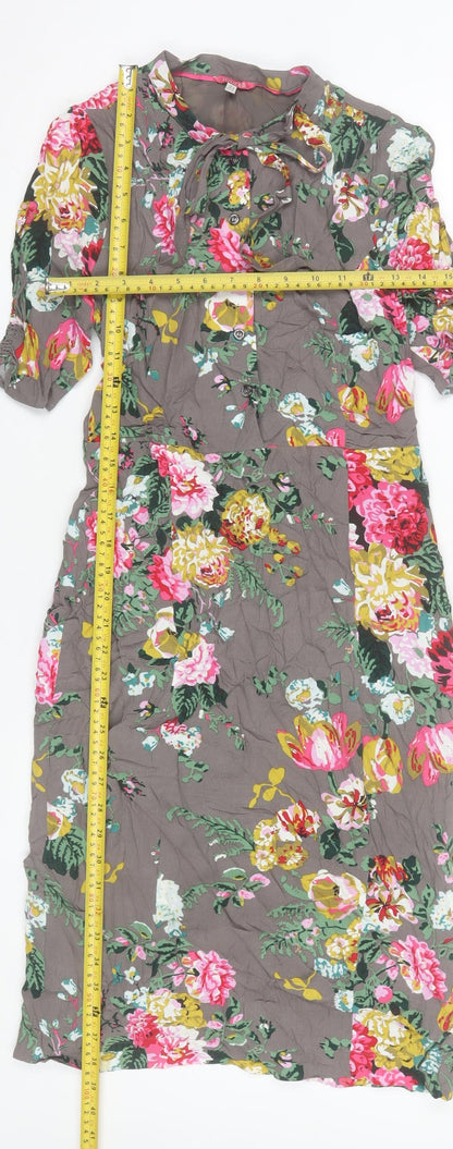 Joules Womens Floral Shirt Dress Size 8 Multicoloured Viscose