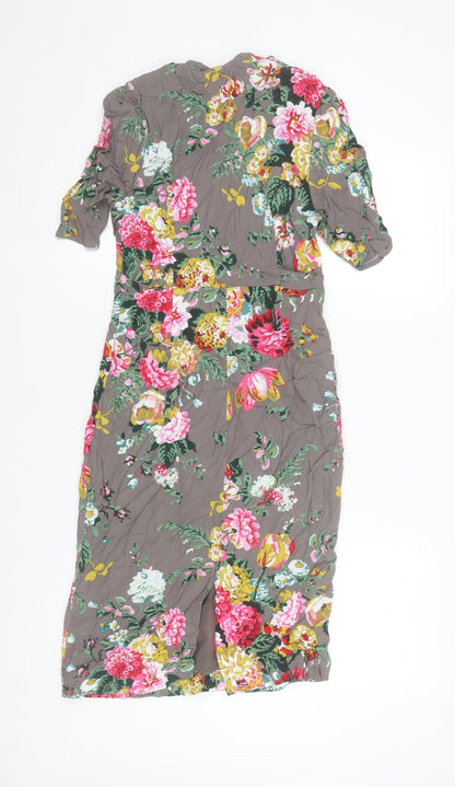 Joules Womens Floral Shirt Dress Size 8 Multicoloured Viscose