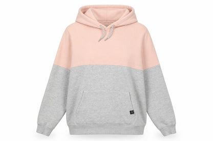 Soulstar Womens Grey Pink Pullover Hoodie Small Colourblock Cotton Blend