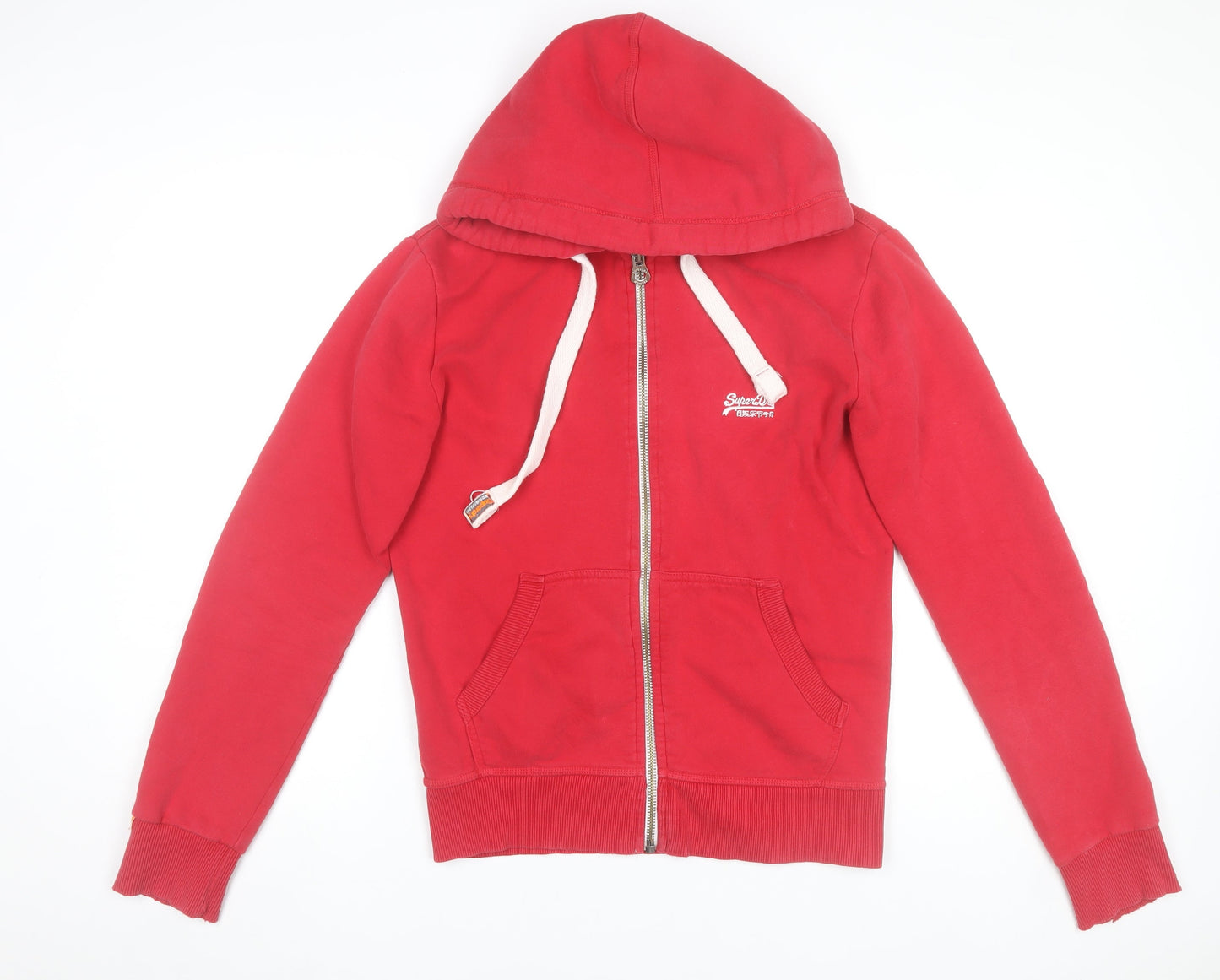 Superdry Mens Red Full Zip Hoodie Jacket Size S Regular Fit