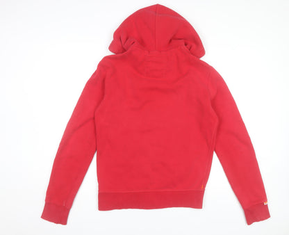 Superdry Mens Red Full Zip Hoodie Jacket Size S Regular Fit