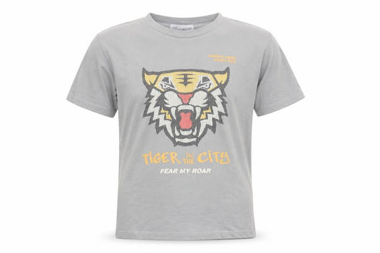 Zara Boys Grey Tiger Graphic T-Shirt 10 Years Short Sleeve Cotton