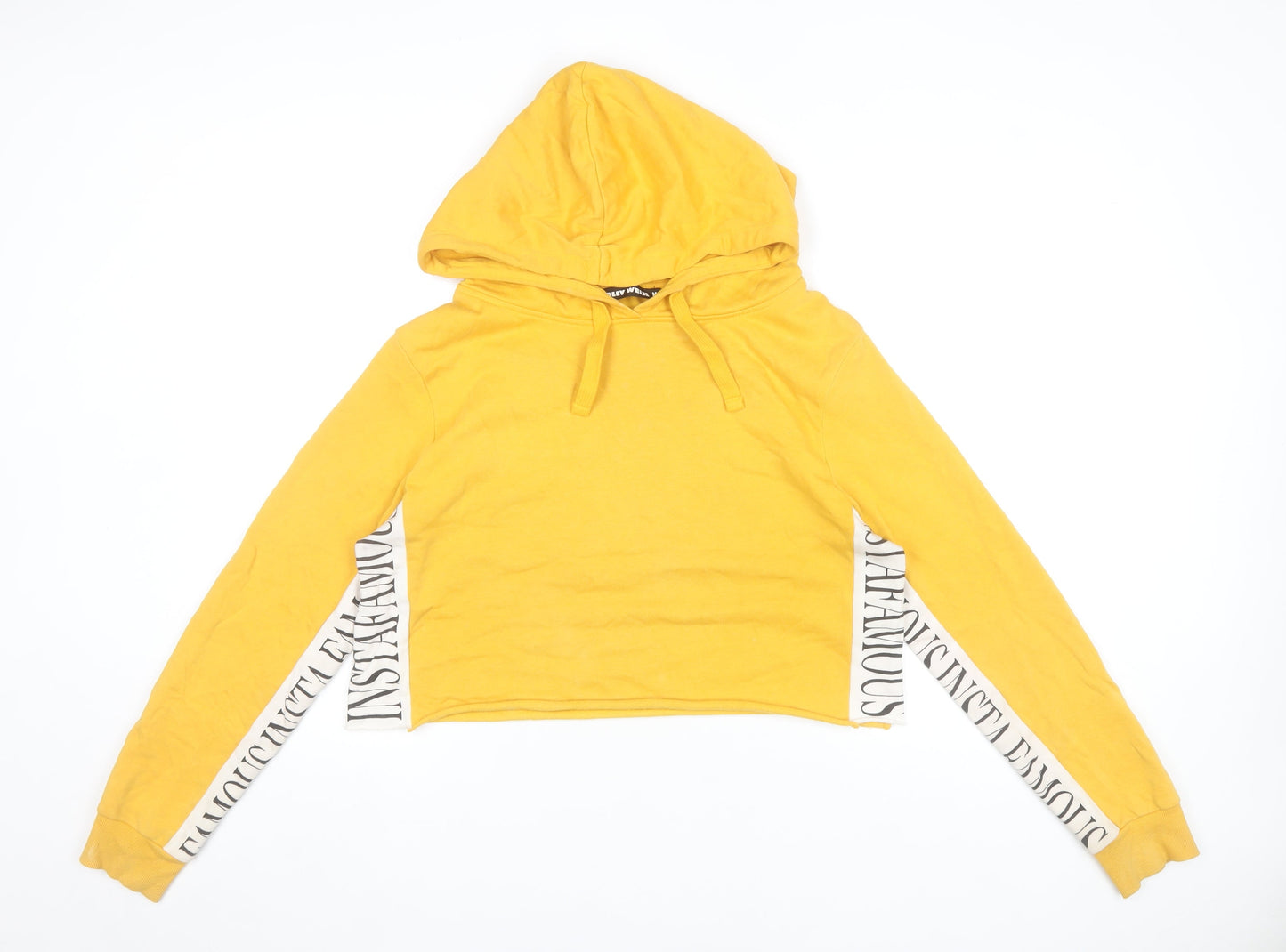 Tally Weijl Womens Yellow Pullover Hoodie Size M Cotton Blend