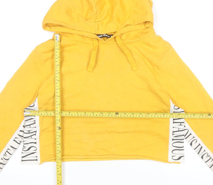 Tally Weijl Womens Yellow Pullover Hoodie Size M Cotton Blend
