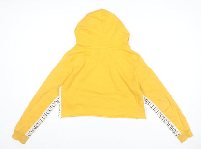 Tally Weijl Womens Yellow Pullover Hoodie Size M Cotton Blend
