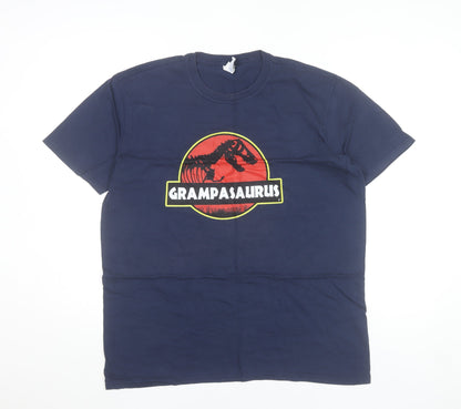 Mens UK Size L Gildan Blue  T-Shirt