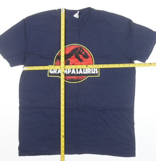 Mens UK Size L Gildan Blue  T-Shirt