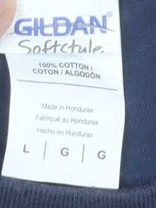 Mens UK Size L Gildan Blue  T-Shirt