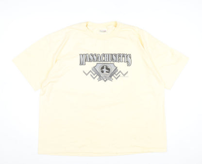 Mens UK Size 2XL Hanes Beige  T-Shirt