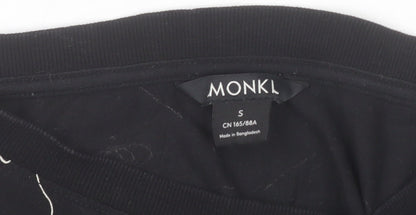 Monki Women Black Abstract Print T-Shirt Dress Size S