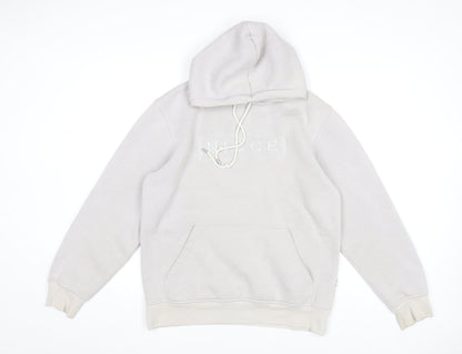 Nicce Mens Beige Pullover Hoodie Medium Regular Fit Logo Fleece