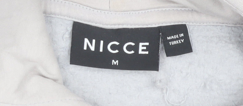 Nicce Mens Beige Pullover Hoodie Medium Regular Fit Logo Fleece