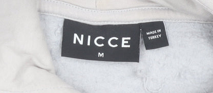 Nicce Mens Beige Pullover Hoodie Medium Regular Fit Logo Fleece