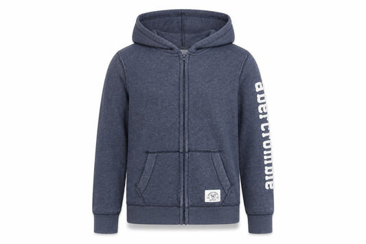 Abercrombie Boys Blue Full Zip Hoodie L Logo Hooded Sweatshirt