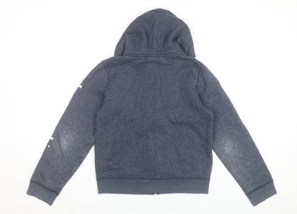Abercrombie Boys Blue Full Zip Hoodie L Logo Hooded Sweatshirt