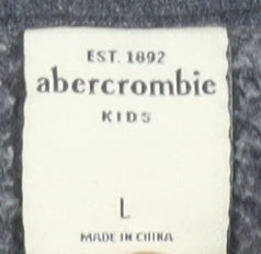 Abercrombie Boys Blue Full Zip Hoodie L Logo Hooded Sweatshirt