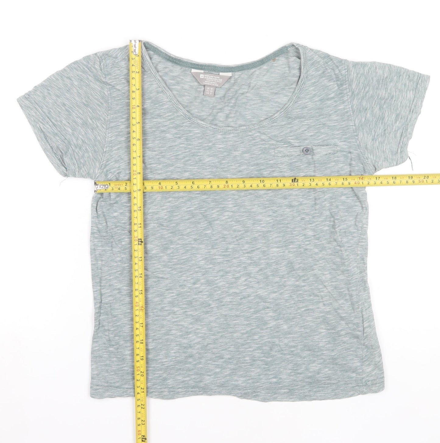 Womens UK Size 10 Mountain Warehouse Green Basic T-Shirt