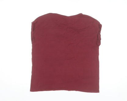 Vero Moda Women’s Red Sleeveless Basic T-Shirt Top Size S
