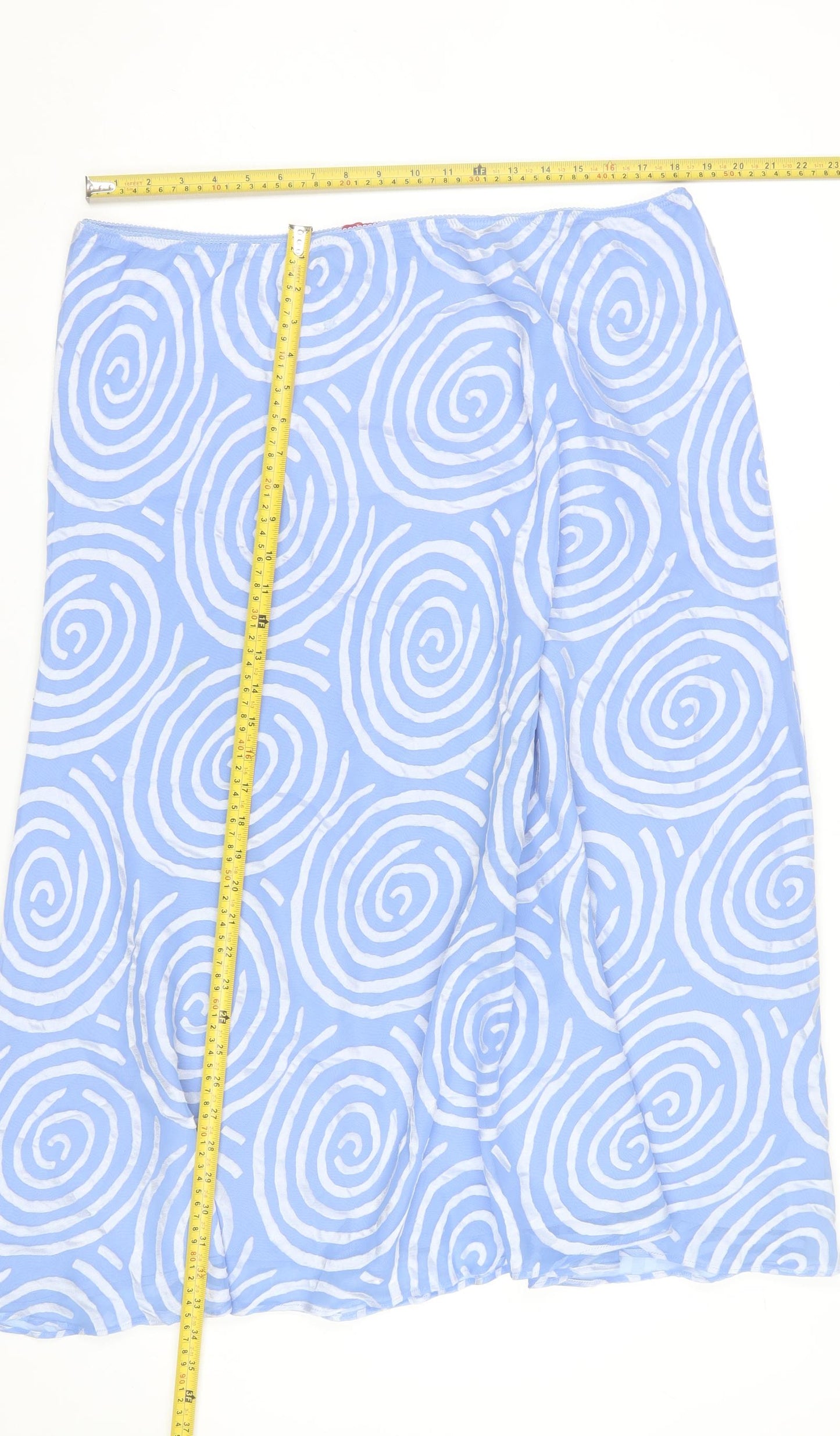 Jacques Vert Women’s Blue A-Line Midi Skirt UK 22 Geometric