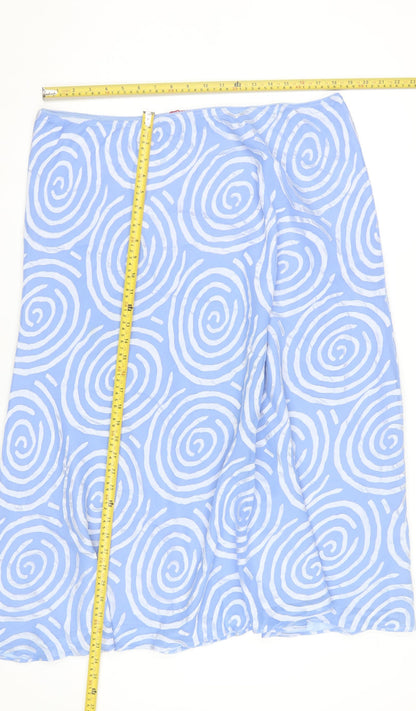 Jacques Vert Women’s Blue A-Line Midi Skirt UK 22 Geometric