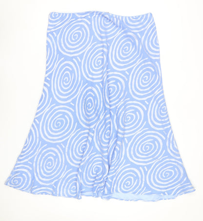 Jacques Vert Women’s Blue A-Line Midi Skirt UK 22 Geometric