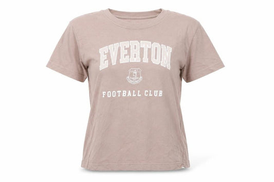 Front view of Everton Women Brown XS T-Shirt Short Sleeve Crew Neck Football Casual