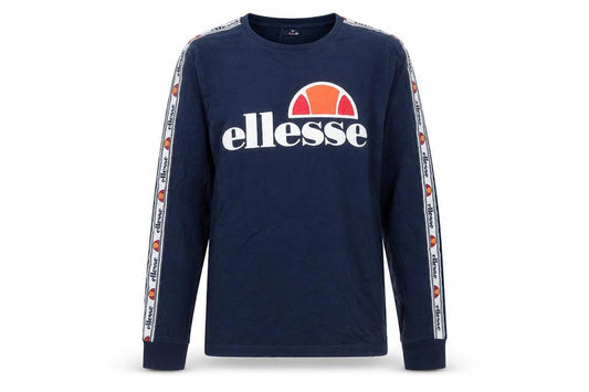 Ellesse Womens Blue Long Sleeve Logo T-Shirt UK 10 Cotton