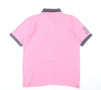 Urban Revival Men's Pink Polo Shirt Size M Cotton Blend Sports Style