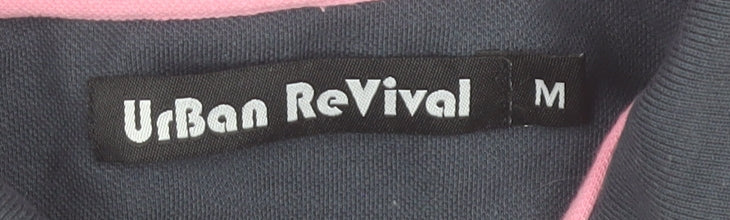 Urban Revival Men's Pink Polo Shirt Size M Cotton Blend Sports Style
