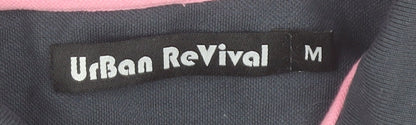Urban Revival Men's Pink Polo Shirt Size M Cotton Blend Sports Style