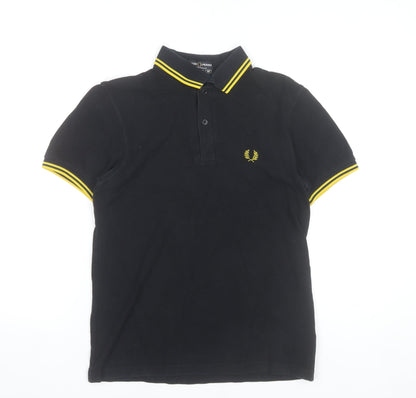 Fred Perry Men’s Black Polo Shirt S Slim Fit Cotton Logo
