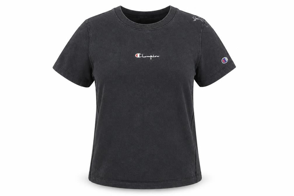 Womens UK Size M Champion Black Basic T-Shirt