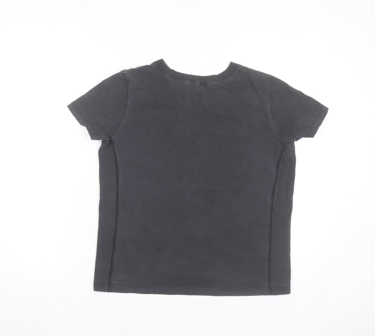 Champion Women Black Medium Basic Cotton Short Sleeve T-Shirt