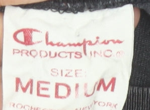 Champion Women Black Medium Basic Cotton Short Sleeve T-Shirt