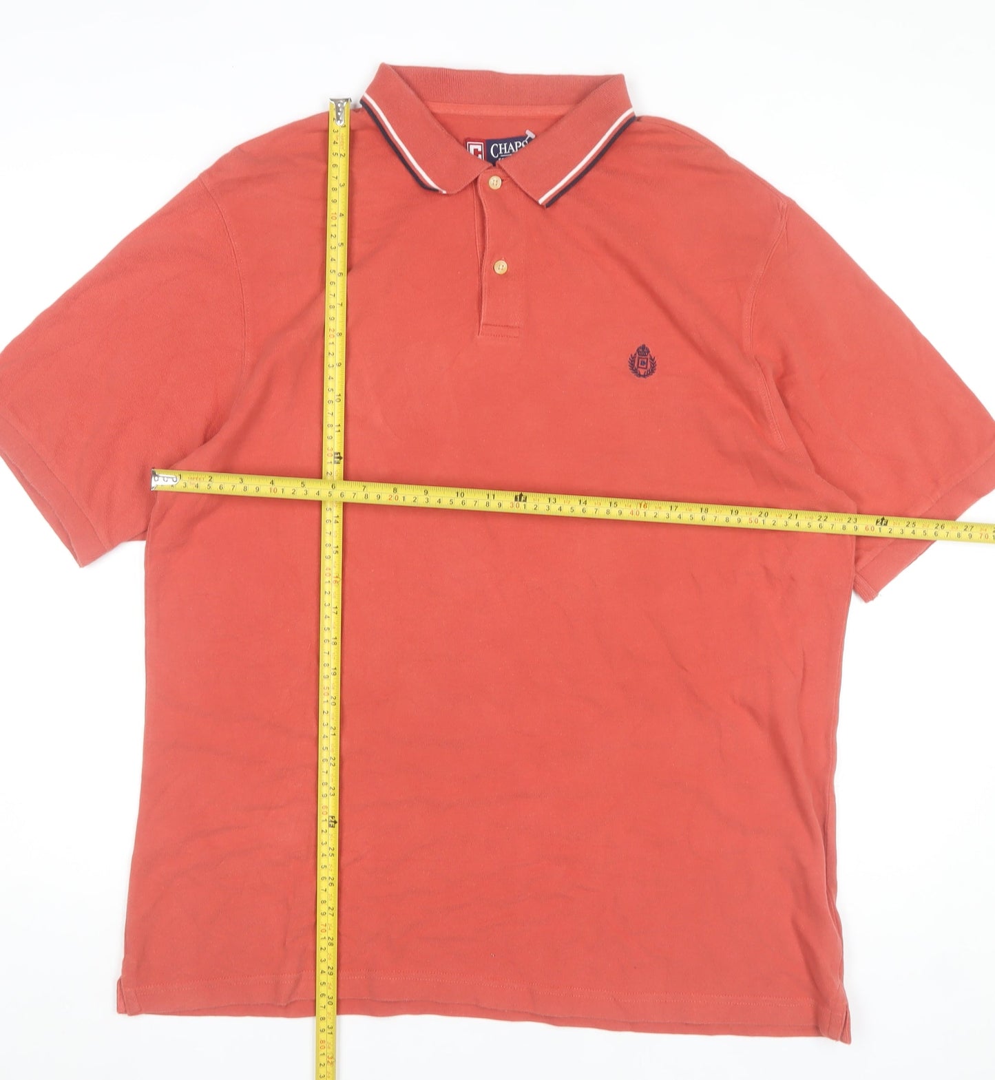 Chaps Men Red XL Cotton Polo Shirt Short Sleeve Classic Casual