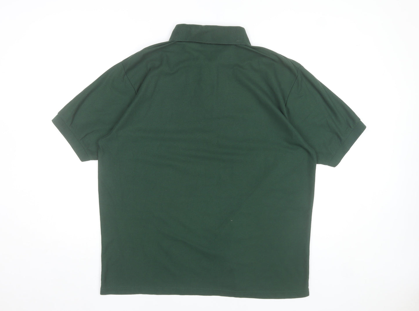 Fruit of the Loom Men’s Green Polo Shirt XL Embroidered Casual