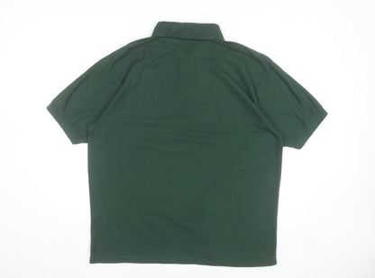 Fruit of the Loom Men’s Green Polo Shirt XL Embroidered Casual