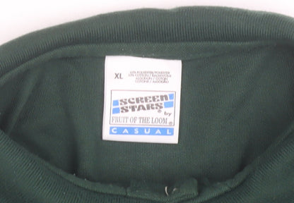Fruit of the Loom Men’s Green Polo Shirt XL Embroidered Casual