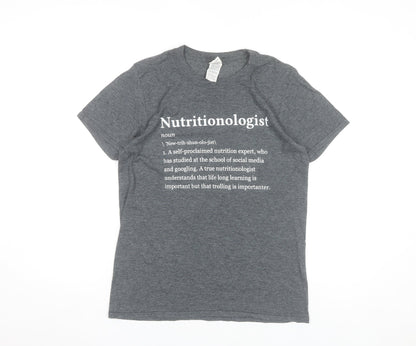 Gildan Women’s Grey Nutritionologist Funny Quote T-Shirt Size S